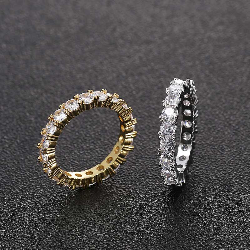 silver zircon engagement ring