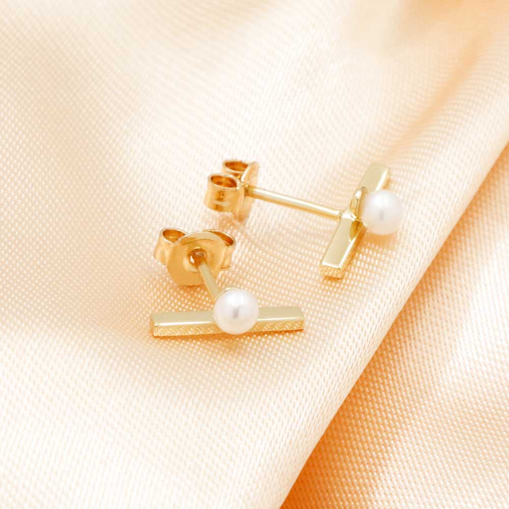 18k yellow gold plated stud earrings for girls