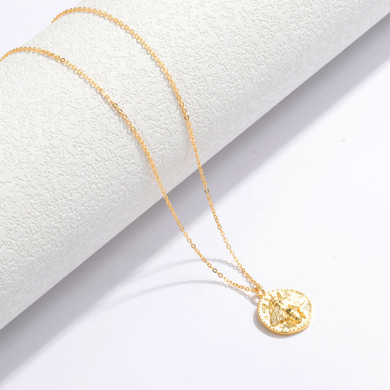 bee pendant necklace gold plated
