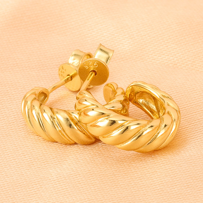 gold croissant hoop earrings