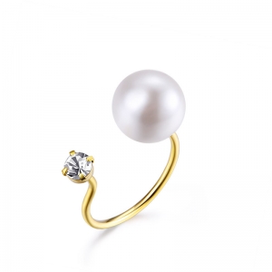 anillo de racimo de moda de perlas de agua dulce
