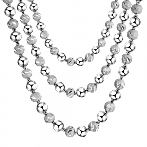 collar de perlas de plata esterlina esmerilado