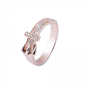 elegante diseño de la hebilla de plata anillo de la joyería