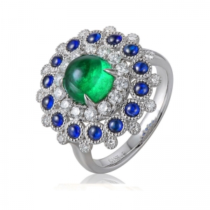 anillo de diamantes de diseño floral