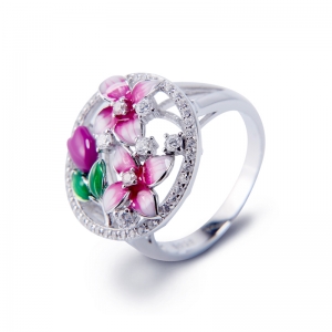 anillos de plata esterlina esmaltada