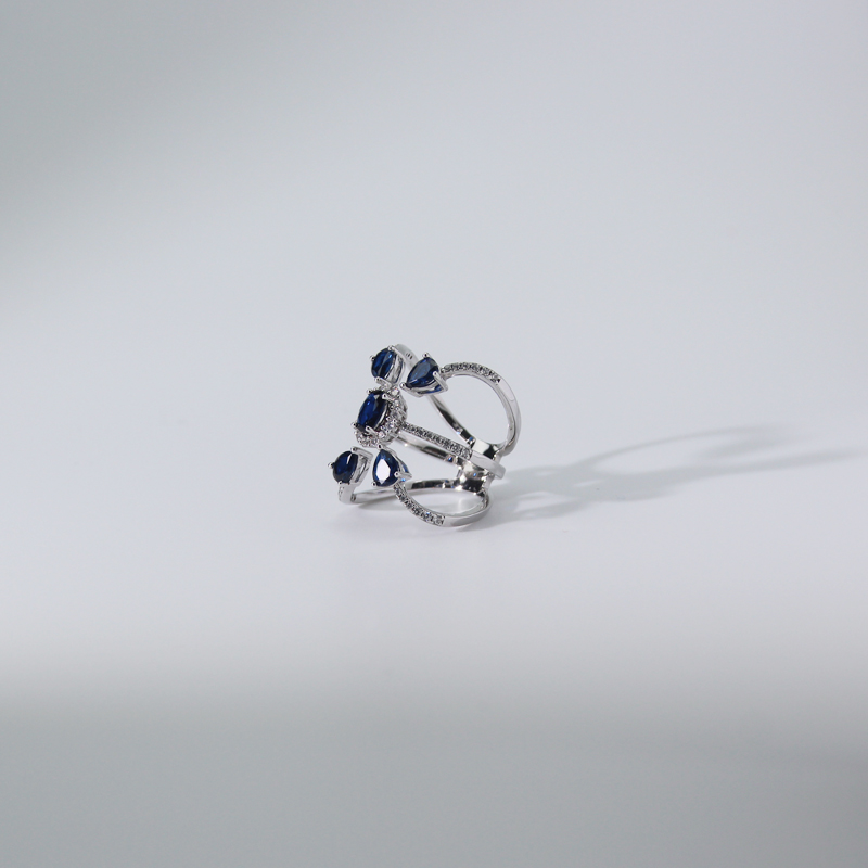 Blue Zircon Sterling Silver Ring