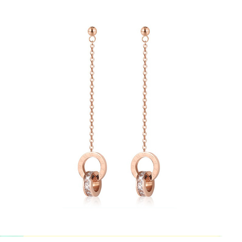 18K Rose Gold Diamond Earrings