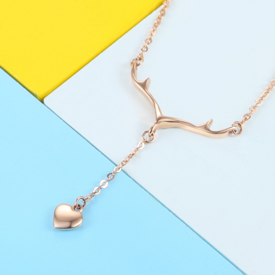Elk 18K Rose Gold Jewellery Necklace with Heart Pendant