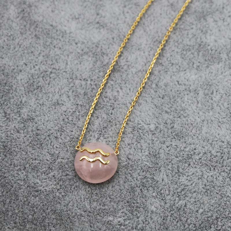 Constellations Pink Crystal Sterling Silver Pendant Necklace