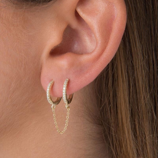 Sterling Silver Double Huggie Earring