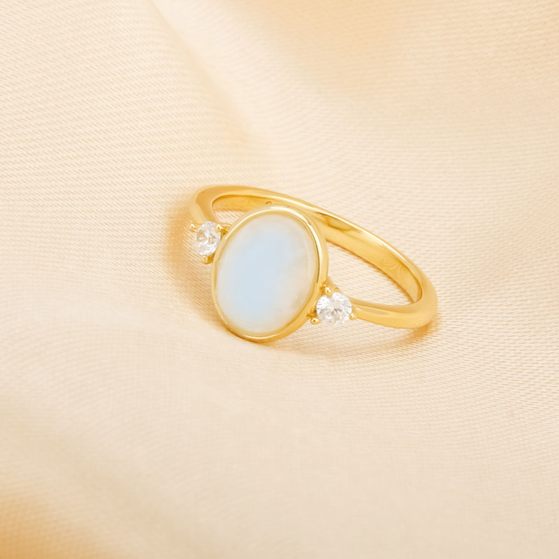 Blue Moonstone Ring Sterling Silver
