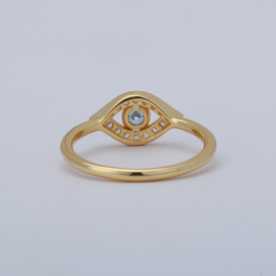 Evil Eye Ring Silver Gold Plated