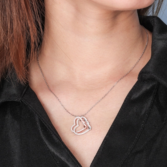 double heart infinity necklace gold vermeil