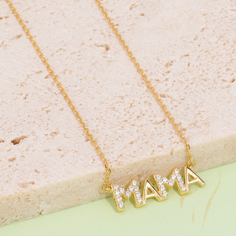 dainty mom necklace gold plated