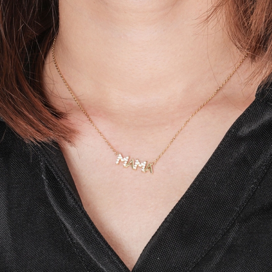 dainty mom necklace gold plated