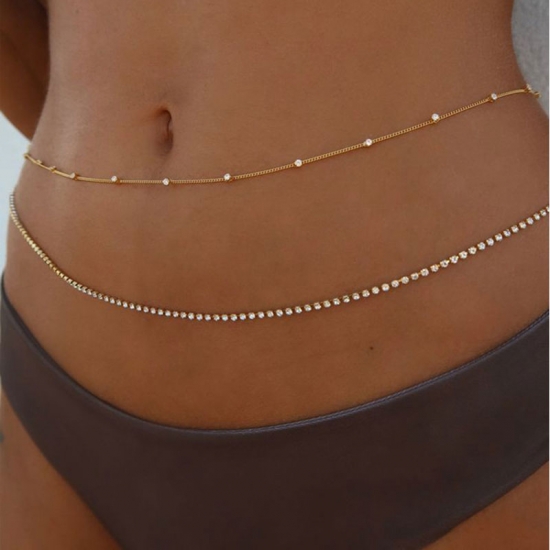 silver belly chain for women