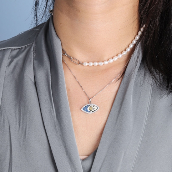 eye protection necklace silver