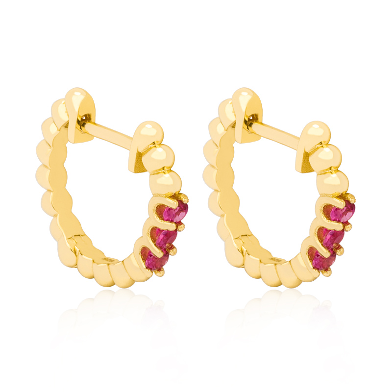 gold hoop beaded earrings