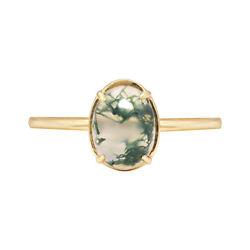 moss agate ring silver