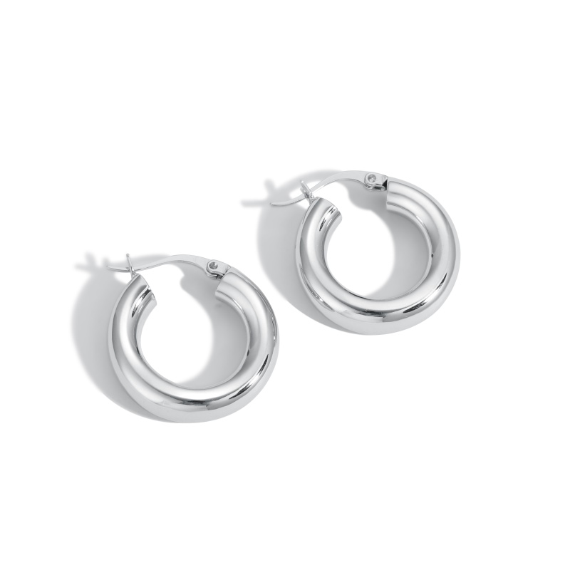 sterling silver tube hoop earrings