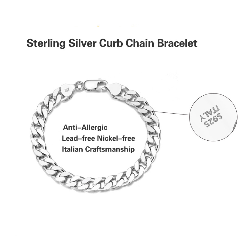 silver curb chain bracelet