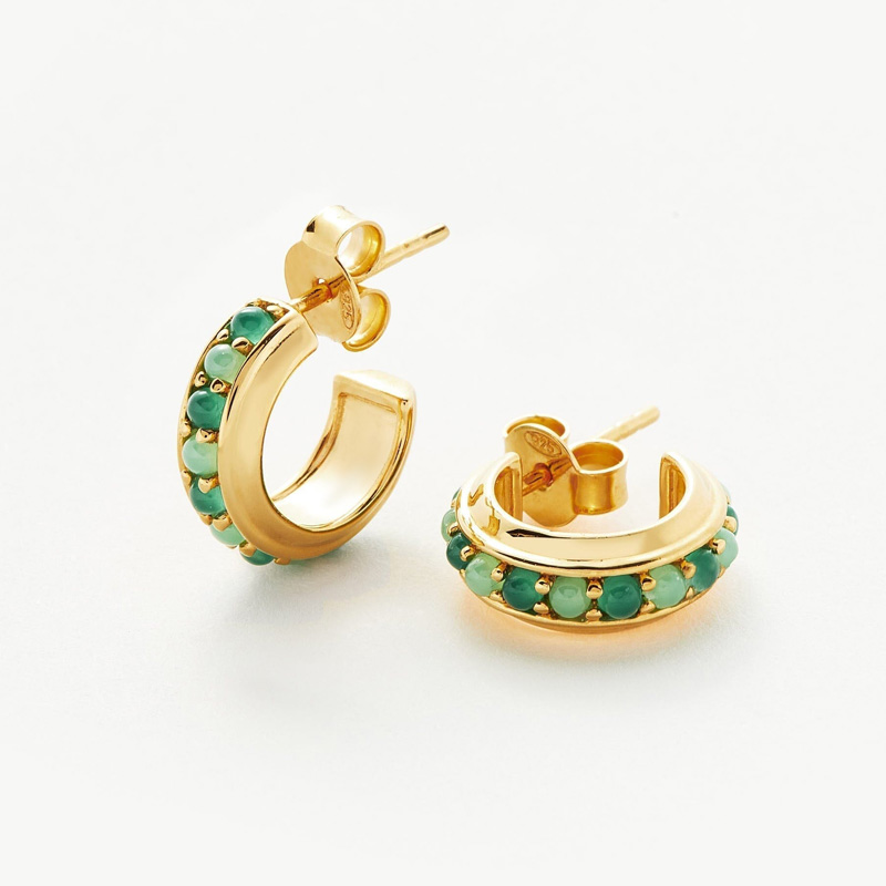 hoop gemstone earrings