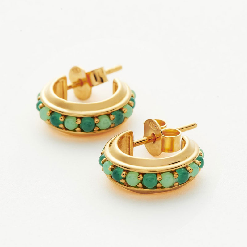 hoop gemstone earrings