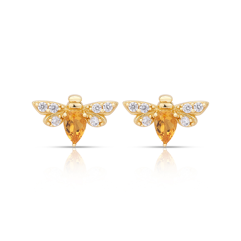 gold bee earrings