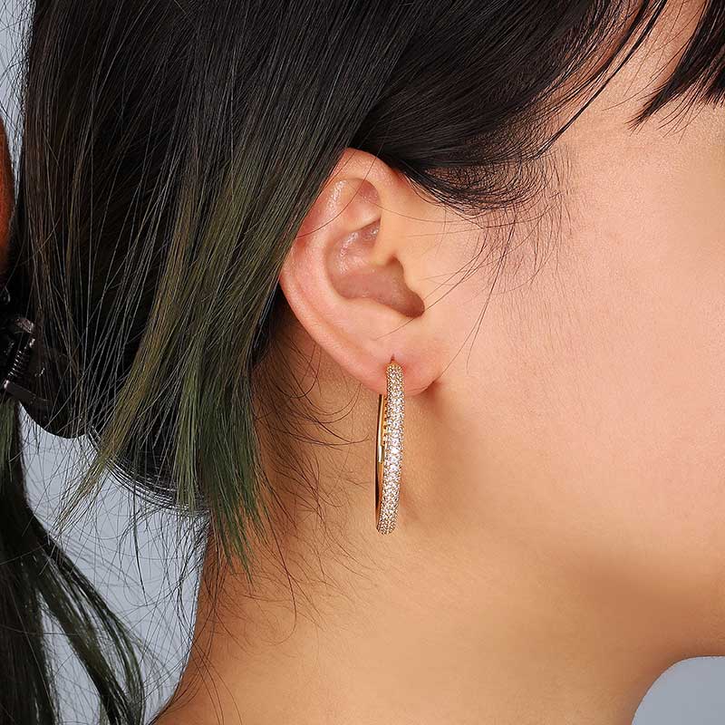 pave hoop earrings