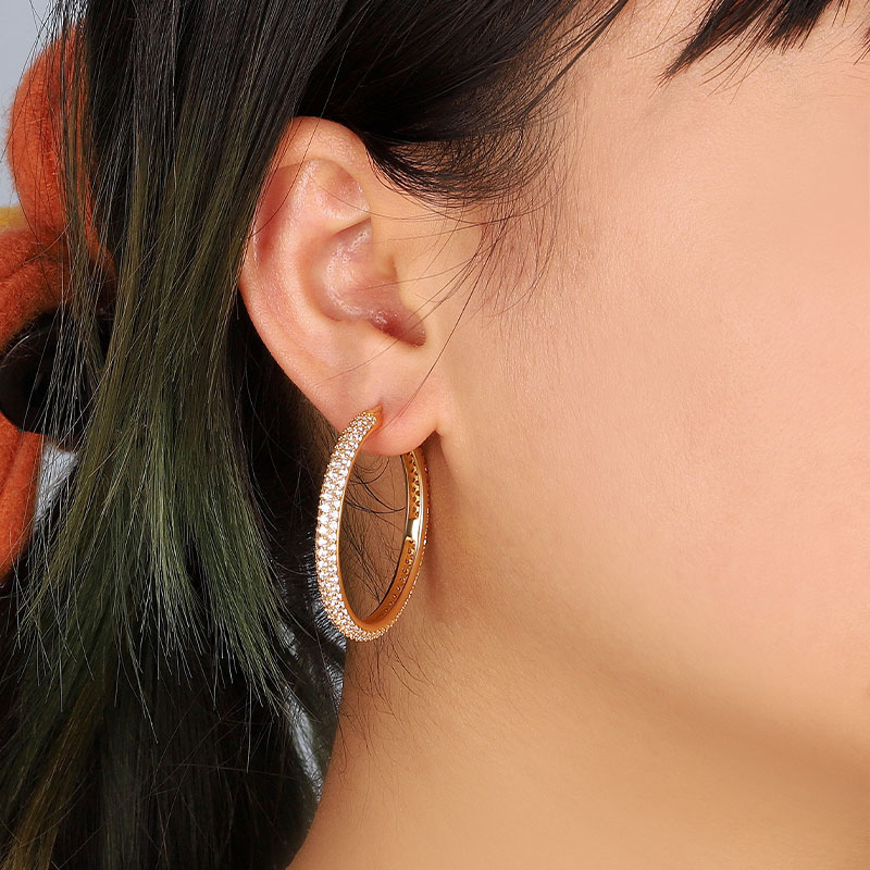 pave hoop earrings