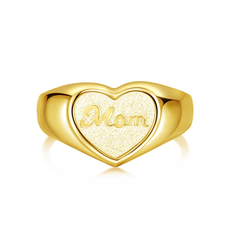 silver heart signet ring