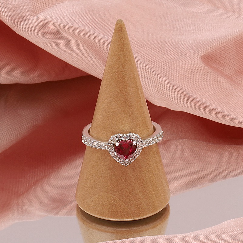 ruby red heart ring