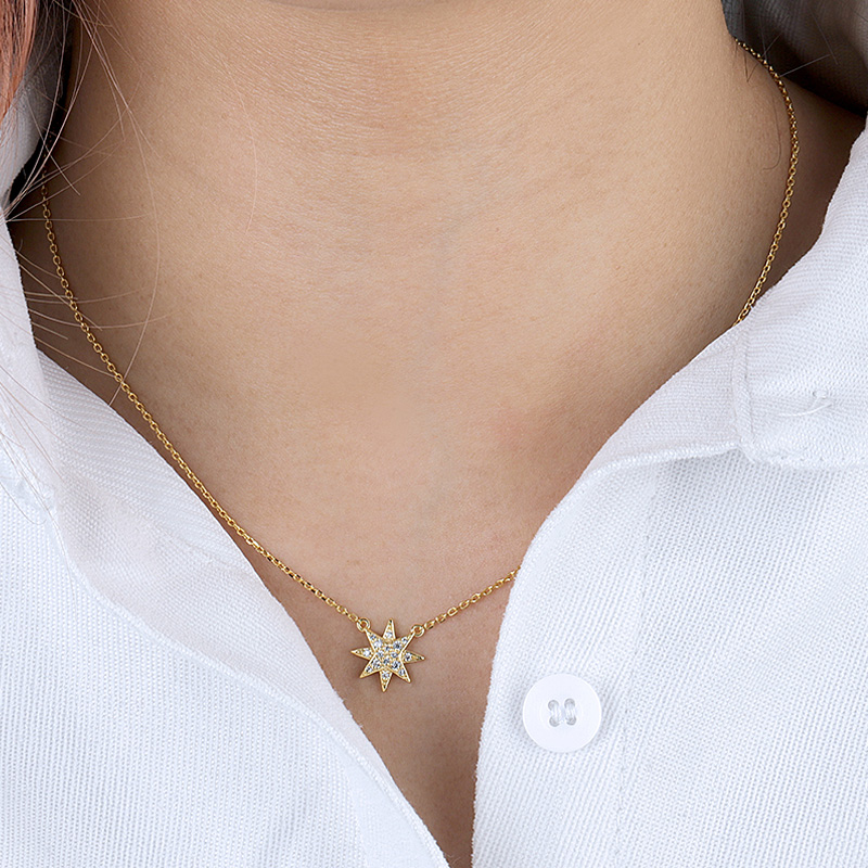 eight pointed star necklace
